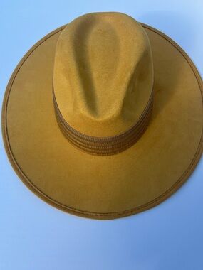ASN Handmade Mustard Yellow Rancher/Western Hat - Paisley Lining - Size M